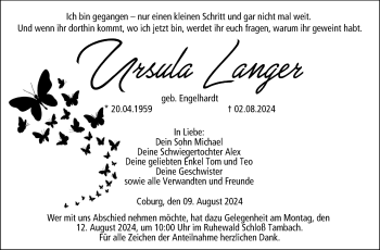 Traueranzeige von Ursula Langer von Neue Presse Coburg