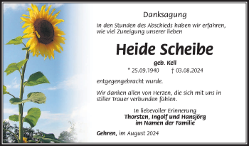 Traueranzeige von Heide Scheibe von Südthüringer Presse