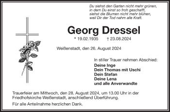 Traueranzeige von Georg Dressel von Frankenpost
