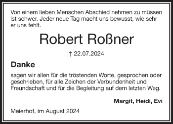 Traueranzeige von Robert Roßner von Frankenpost