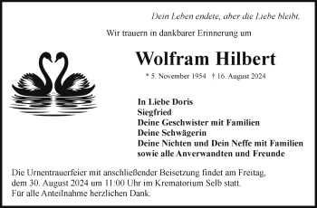 Traueranzeige von Wolfram Hilbert von Frankenpost