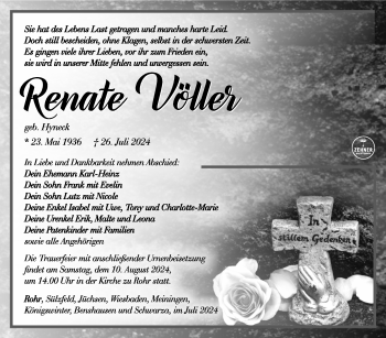 Traueranzeige von Renate Völler von Südthüringer Presse