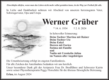 Traueranzeige von Werner Grüber von Südthüringer Presse