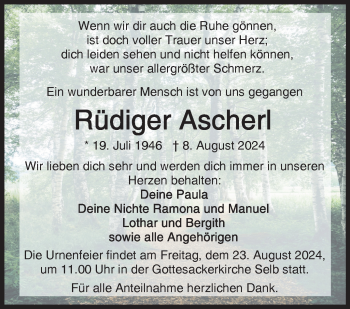 Traueranzeige von Rüdiger Ascherl von Frankenpost
