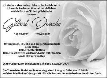 Traueranzeige von Gilbert Denche von Neue Presse Coburg