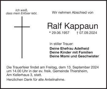 Traueranzeige von Ralf Kappaun von Frankenpost