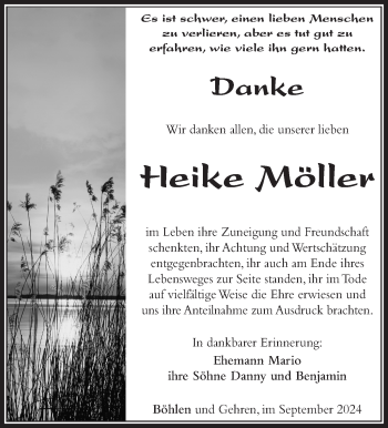 Traueranzeige von Heike Möller von Südthüringer Presse