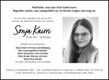 Traueranzeige von Sonja Kaim von Neue Presse Coburg