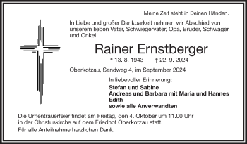 Traueranzeige von Rainer Ernstberger von Frankenpost