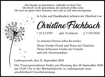 Traueranzeige von Christine Fischbach von Neue Presse Coburg