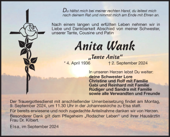 Traueranzeige von Anita Wank von Neue Presse Coburg