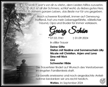 Traueranzeige von Georg Schön von Südthüringer Presse