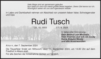 Traueranzeige von Rudi Tusch von Neue Presse Coburg