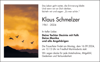 Traueranzeige von Klaus Schmelzer von Frankenpost