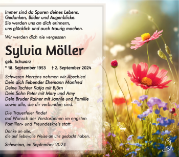 Traueranzeige von Sylvia Möller von Südthüringer Presse