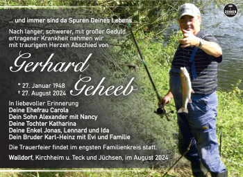 Traueranzeige von Gerhard Geheeb von Südthüringer Presse