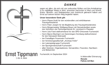 Traueranzeige von Ernst Tippmann von Frankenpost