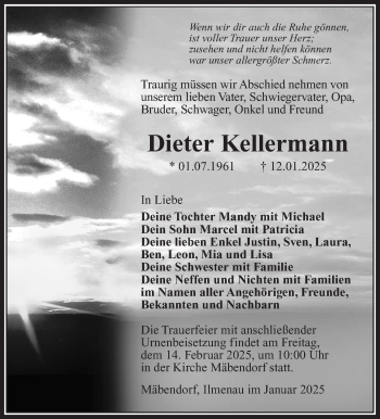 Traueranzeige von Dieter Kellermann von Südthüringer Presse