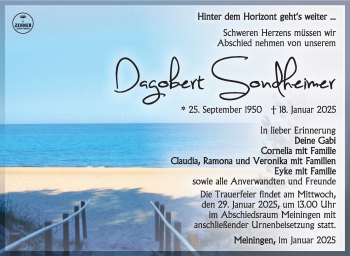 Traueranzeige von Dagobert Sondheimer von Südthüringer Presse