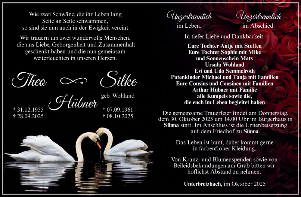  Traueranzeige für Theo Hübner vom 25.10.2025 aus 