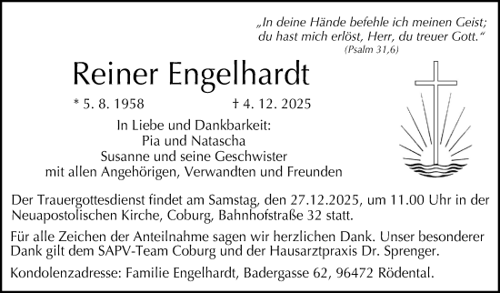 Traueranzeige von Reiner Engelhardt von Neue Presse Coburg