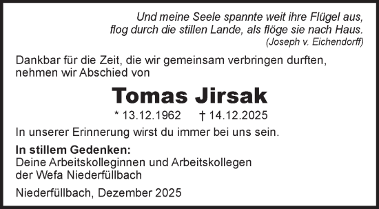 Traueranzeige von Thomas Jirsak von Neue Presse Coburg