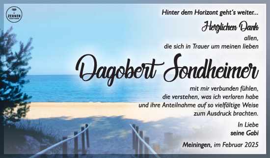 Traueranzeige von Dagobert Sondheimer von Südthüringer Presse