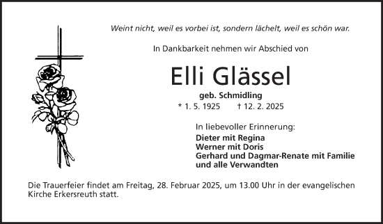 Traueranzeige von Elli Glässel von Frankenpost
