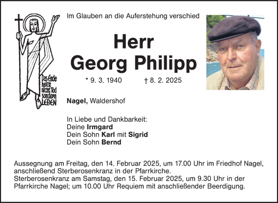 Traueranzeige von Georg Philipp von Frankenpost