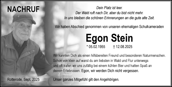 Traueranzeige von Egon Stein von Südthüringer Presse