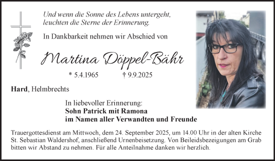 Traueranzeige von Martina Döppel-Bähr von Frankenpost