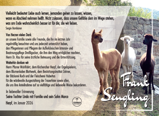 Traueranzeige von Frank Seugling von Südthüringer Presse