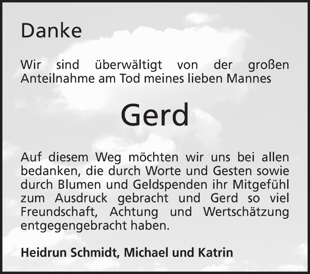  Traueranzeige für Gerd Schmidt vom 24.01.2026 aus Neue Presse Coburg