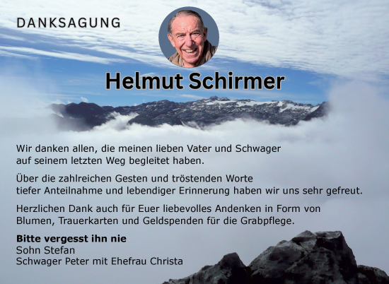 Traueranzeige von Helmut Schirmer von Neue Presse Coburg