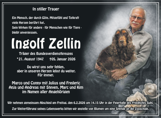 Traueranzeige von Ingeolf Zellin von Südthüringer Presse