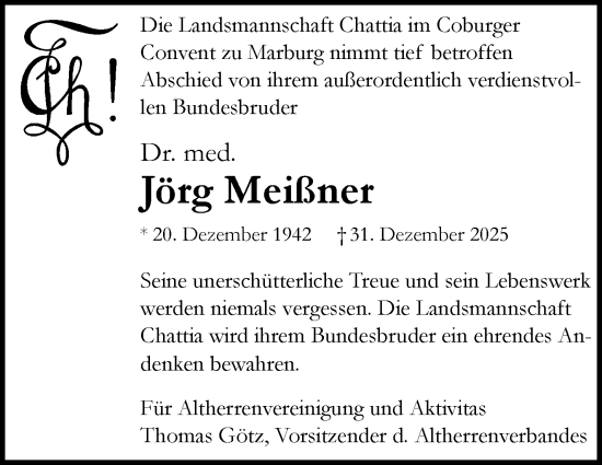 Traueranzeige von Jörg Meißner von Neue Presse Coburg