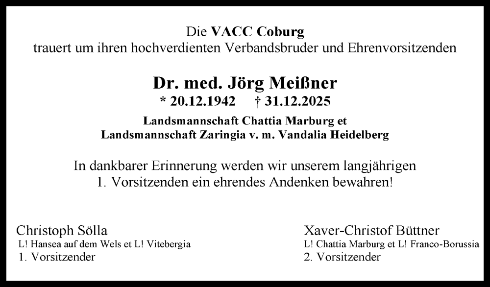  Traueranzeige für Jörg Meißner vom 10.01.2026 aus Neue Presse Coburg