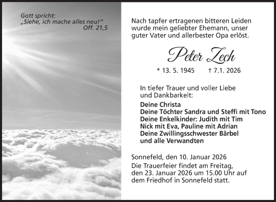 Traueranzeige von Peter Zech von Neue Presse Coburg