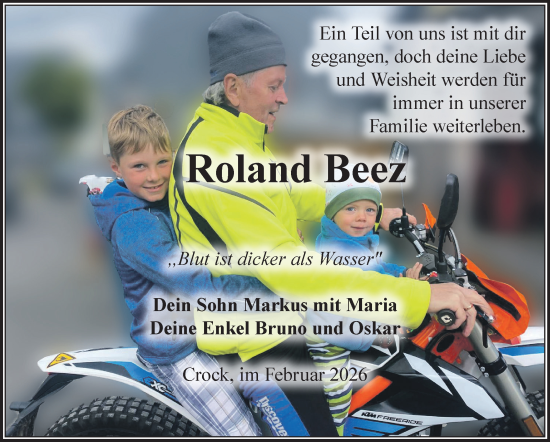 Traueranzeige von Roland Beez von Südthüringer Presse